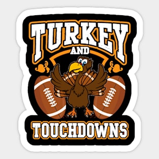 Thanksgiving Turkey And Touchdowns Football Sticker